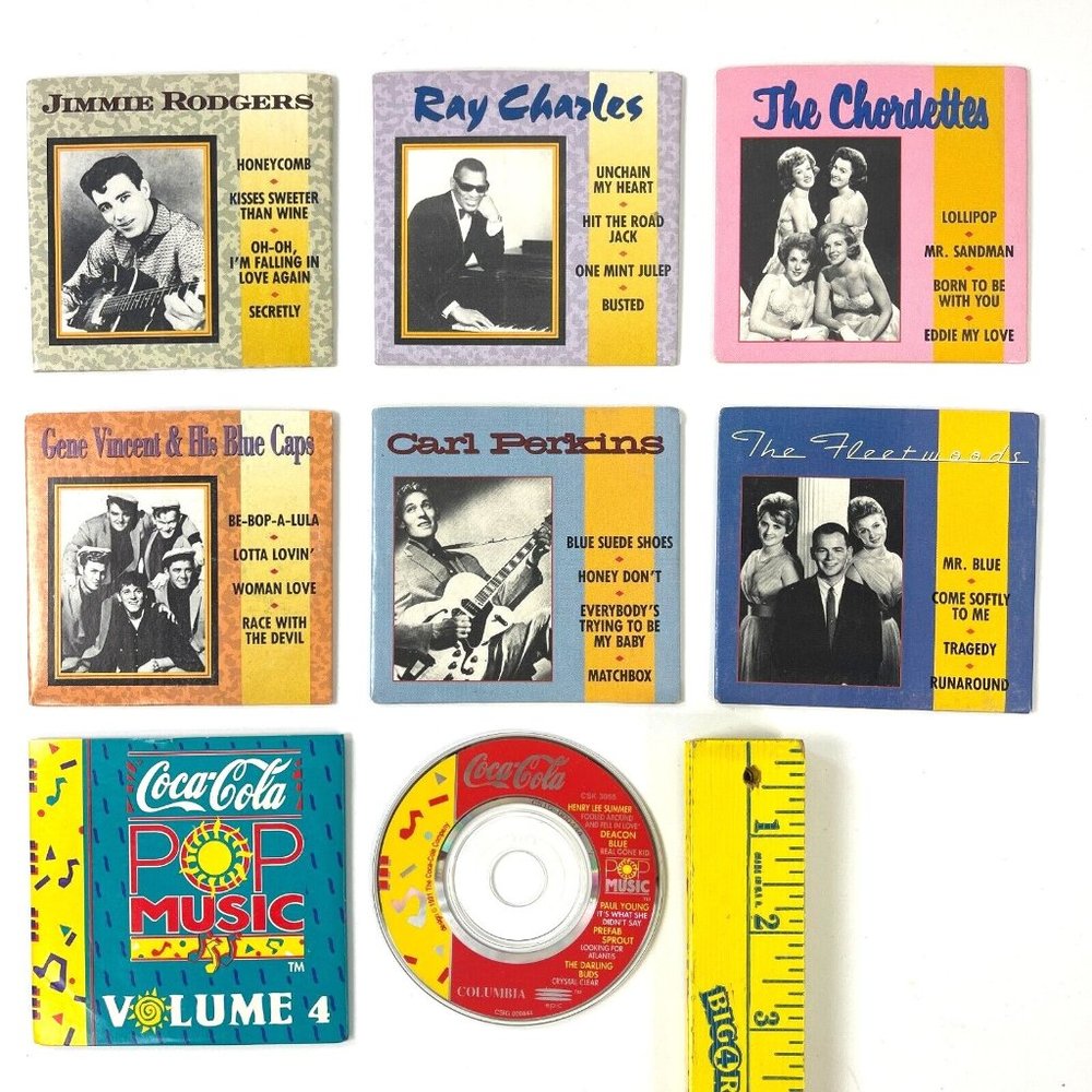 7 Oldies Coke 3In Mini CD Lot Chordettes Ray Charles Perkins Vincent Fleetwoods